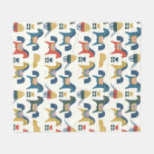 Muster mit Pferden, die von skandinavischer Kunst Fleecedecke (Vorderseite (Horizontal))