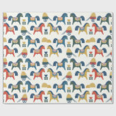 Muster mit Pferden, die von skandinavischer Kunst Geschenkpapier (Flach)