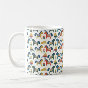 Muster mit Pferden, die von skandinavischer Kunst Kaffeetasse