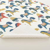 Muster mit Pferden, die von skandinavischer Kunst Sherpadecke (3/4)