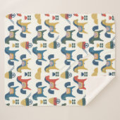 Muster mit Pferden, die von skandinavischer Kunst Sherpadecke (Vorderseite (Horizontal))