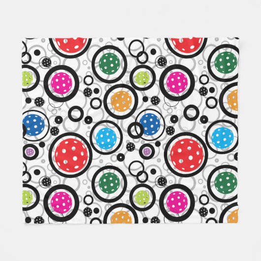 Muster mit Pickleballs  Fleecedecke (Vorderseite (Horizontal))