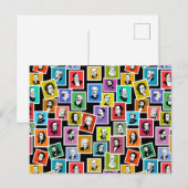 Muster mit Porträts der beststen Komponisten Ankündigungspostkarte (Vorne/Hinten)