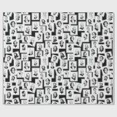 Muster mit Porträts der beststen Komponisten Geschenkpapier (Flach)