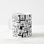 Muster mit Porträts der beststen Komponisten Kaffeetasse (Vorderseite Links)