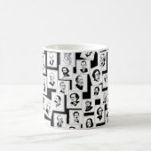Muster mit Porträts der beststen Komponisten Kaffeetasse (Mittel)