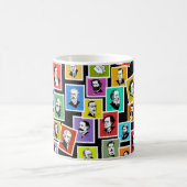 Muster mit Porträts der beststen Komponisten Kaffeetasse (Mittel)