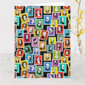 Muster mit Porträts der beststen Komponisten Karte (Gelbe Blume)