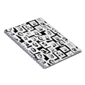 Muster mit Porträts der beststen Komponisten Notizblock (Rechte Seite)