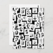 Muster mit Porträts der beststen Komponisten Postkarte (Vorne/Hinten)