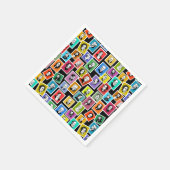 Muster mit Porträts der beststen Komponisten Serviette (Ecke)