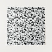 Muster mit Porträts der beststen Komponisten Wandteppich (Vorderseite (Horizontal))