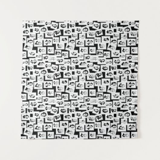 Muster mit Porträts der beststen Komponisten Wandteppich (Vorderseite (Horizontal))