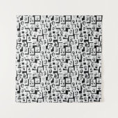 Muster mit Porträts der beststen Komponisten Wandteppich (Vorderseite)