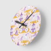 Muster mit Prinzessin Runde Wanduhr (Winkel)