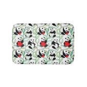 Muster mit reizenden Pandas mit Herzen Badematte (Vorderseite)
