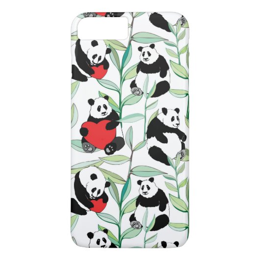 Muster mit reizenden Pandas mit Herzen Case-Mate iPhone Hülle (Rückseite)