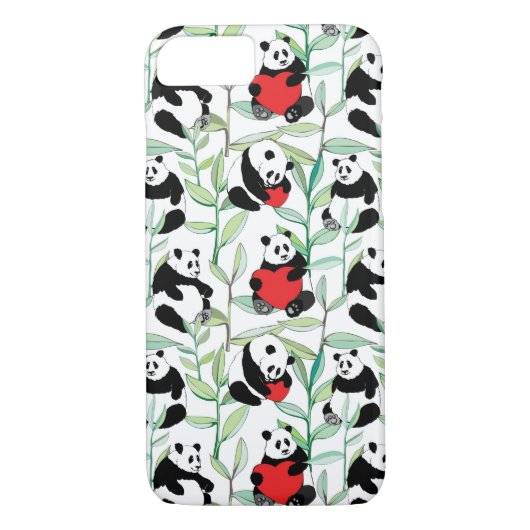 Muster mit reizenden Pandas mit Herzen Case-Mate iPhone Hülle (Rückseite)
