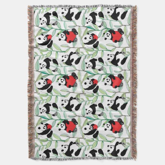 Muster mit reizenden Pandas mit Herzen Decke (Vorderseite Vertikal)