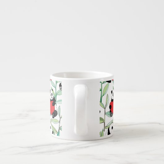 Muster mit reizenden Pandas mit Herzen Espressotasse (Rückseite)