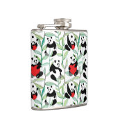 Muster mit reizenden Pandas mit Herzen Flachmann (Rechts)