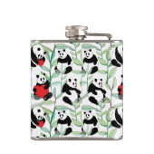 Muster mit reizenden Pandas mit Herzen Flachmann (Rückseite)