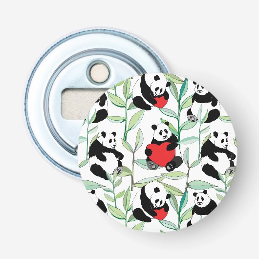 Muster mit reizenden Pandas mit Herzen Flaschenöffner (Vorderseite)
