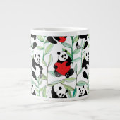 Muster mit reizenden Pandas mit Herzen Jumbo-Tasse (Vorderseite)