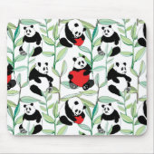 Muster mit reizenden Pandas mit Herzen Mousepad (Vorne)