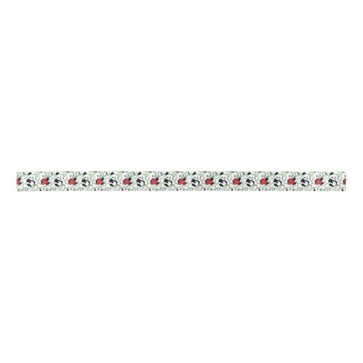 Muster mit reizenden Pandas mit Herzen Satinband (Vorderseite)