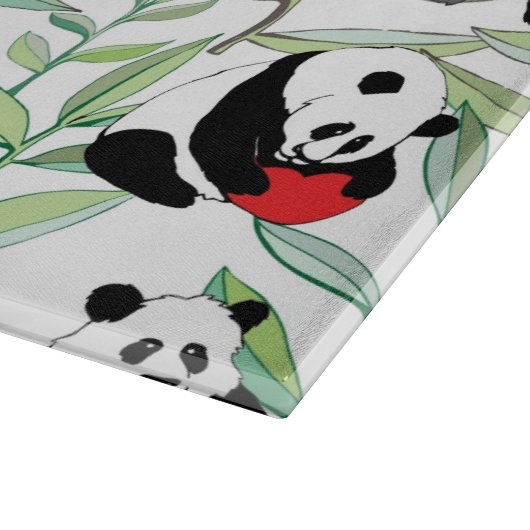 Muster mit reizenden Pandas mit Herzen Schneidebrett (Ecke)