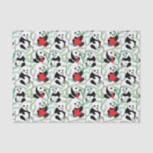 Muster mit reizenden Pandas mit Herzen Seidenpapier (Vorderseite)