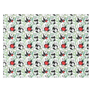 Muster mit reizenden Pandas mit Herzen Tischdecke