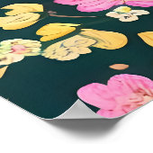 Muster mit Retromuster von Blume. Poster (Ecke)