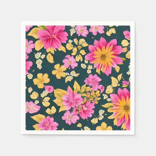 Muster mit Retromuster von Blume. Serviette (Vorderseite)
