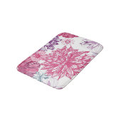 Muster mit rosa Astern und Dahlie Badematte (Schrägansicht)