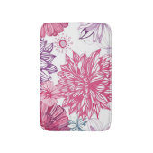 Muster mit rosa Astern und Dahlie Badematte (Vorderseite Vertikal)