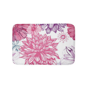 Muster mit rosa Astern und Dahlie Badematte