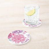 Muster mit rosa Astern und Dahlie Getränkeuntersetzer (Seite)