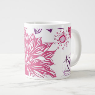 Muster mit rosa Astern und Dahlie Jumbo-Tasse