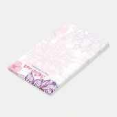 Muster mit rosa Astern und Dahlie Post-it Klebezettel (angewinkelt)