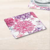 Muster mit rosa Astern und Dahlie Rechteckiger Pappuntersetzer (angewinkelt)