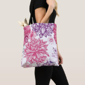 Muster mit rosa Astern und Dahlie Tasche (Von Nahem)