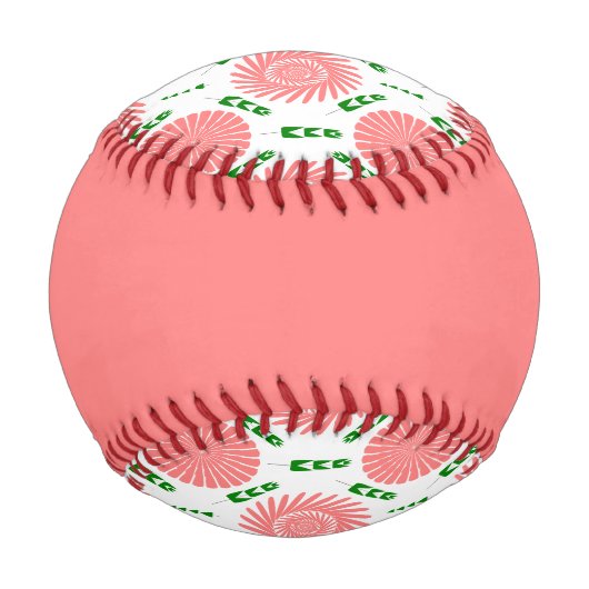 Muster mit rosa Blume Baseball (Rückseite)