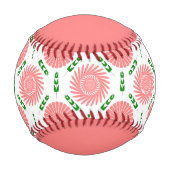Muster mit rosa Blume Baseball (Vorderseite)