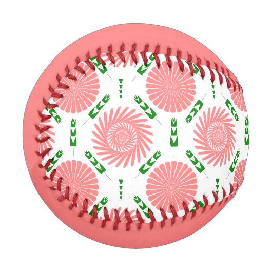 Muster mit rosa Blume Baseball (Vorderseite Links)