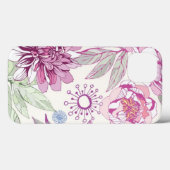 Muster mit rosa Blume Case-Mate iPhone Hülle (Rückseite (Horizontal))