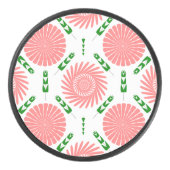 Muster mit rosa Blume Eishockey Puck (Vorderseite)
