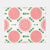 Muster mit rosa Blume Fleecedecke (Vorderseite (Horizontal))