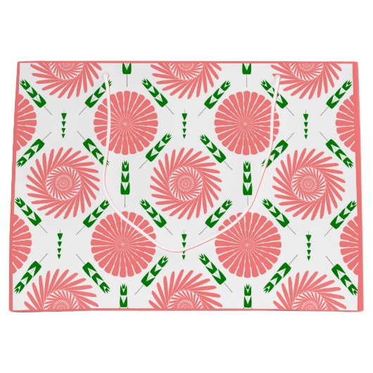 Muster mit rosa Blume Große Geschenktüte (Vorderseite)